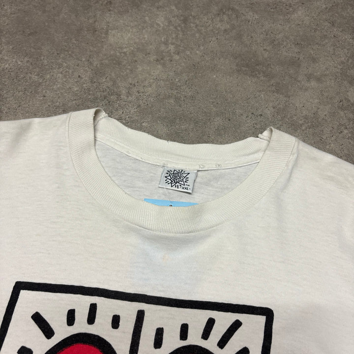 Vintage 90's Keith Haring White T-Shirt (XXL)