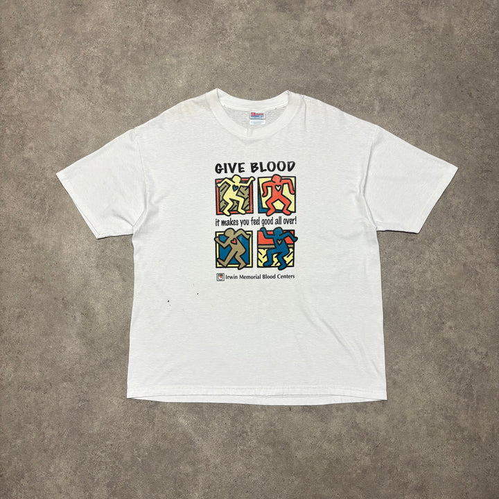 Vintage Keith Haring White Graphic T-Shirt (XL)