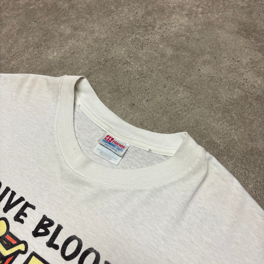 Vintage Keith Haring White Graphic T-Shirt (XL)