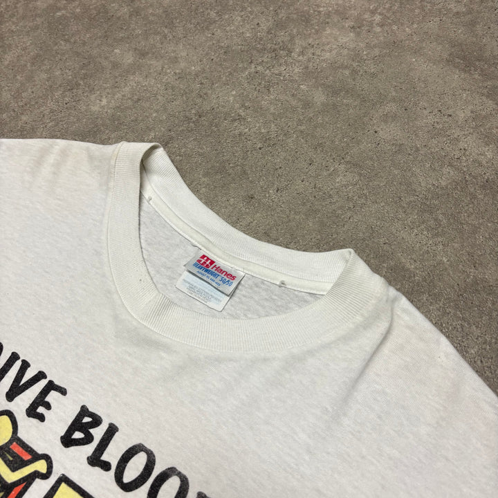 Vintage Keith Haring White Graphic T-Shirt (XL)