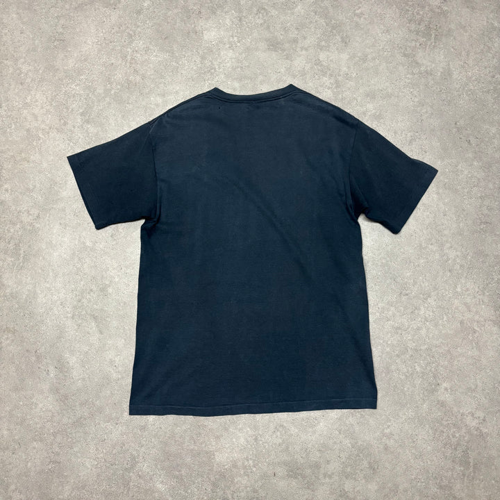 90's Vintage Stussy Navy Graphic T-Shirt (L)