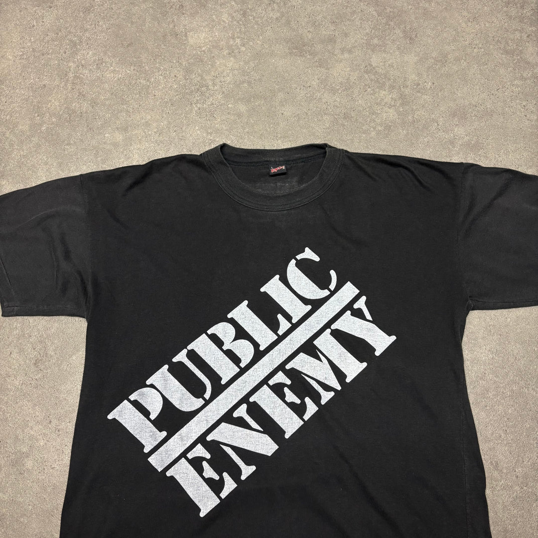 Vintage Public Enemy Black Graphic T-Shirt (L)