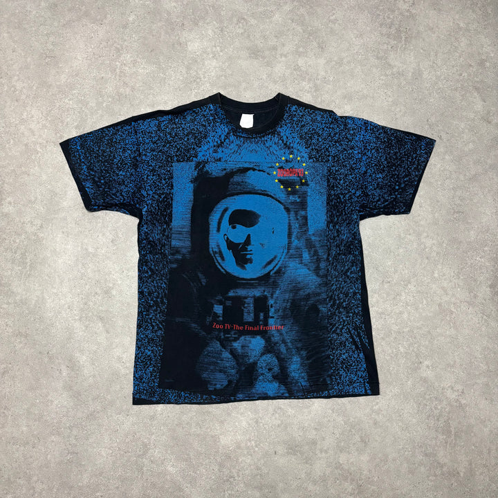 1993 vintage U2 Zoorapa Black & Blue Graphic T-Shirt (XL)