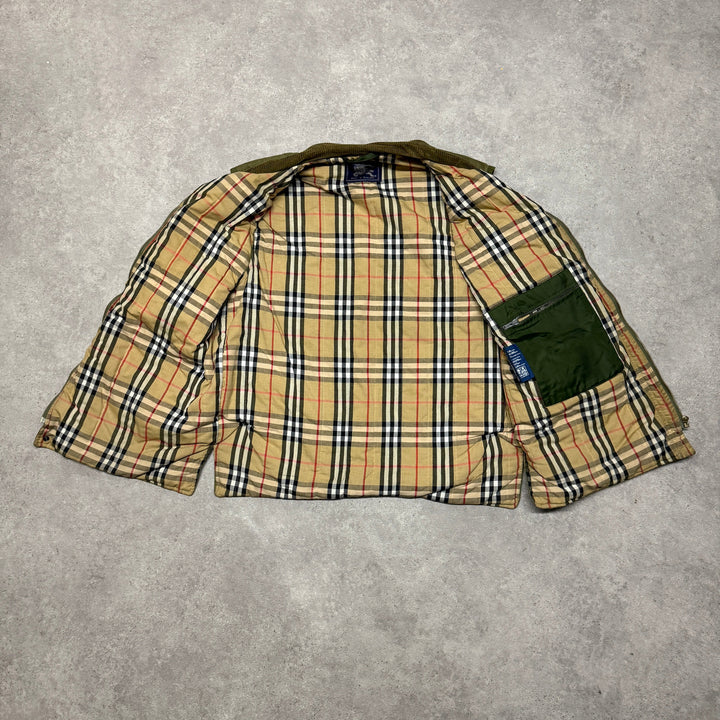 Vintage Burberry Wax Gilet Size L Green