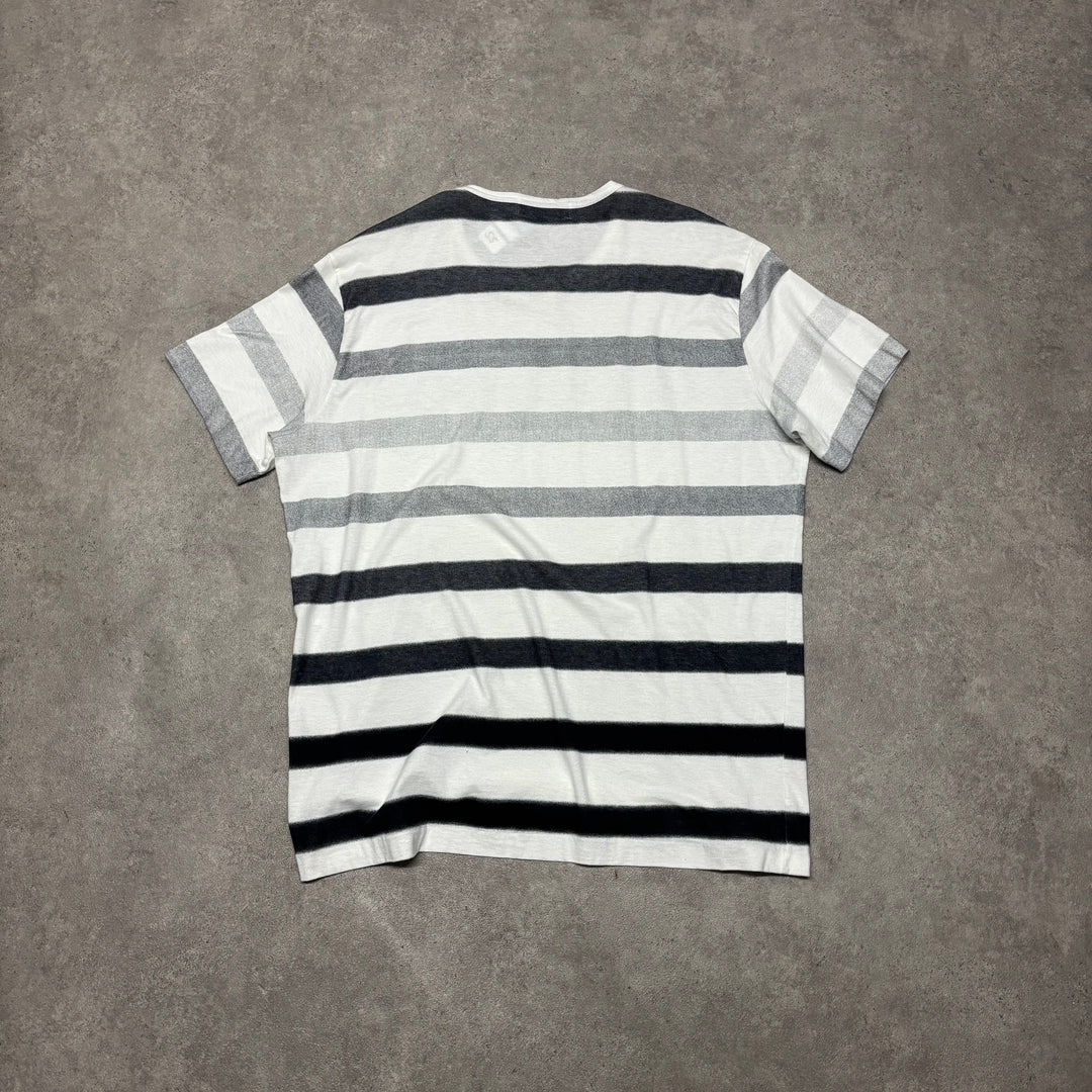 Vintage Stone Island White Striped T-Shirt (L)