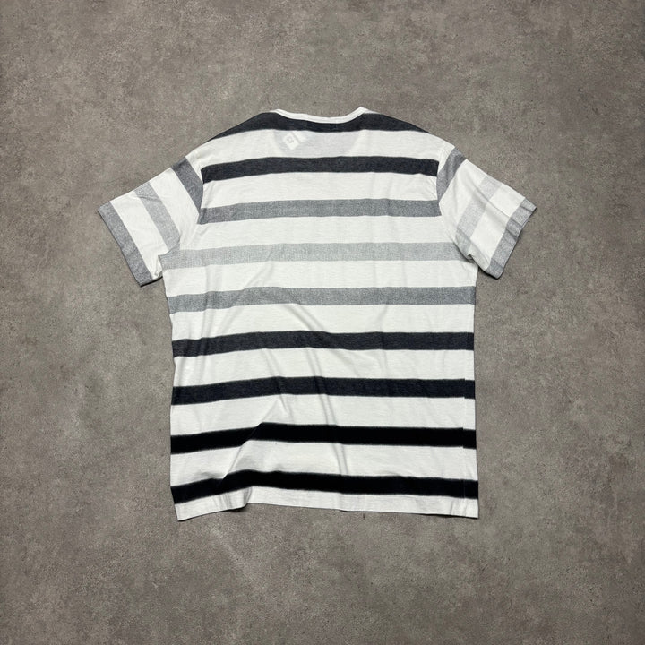Vintage Stone Island White Striped T-Shirt (L)