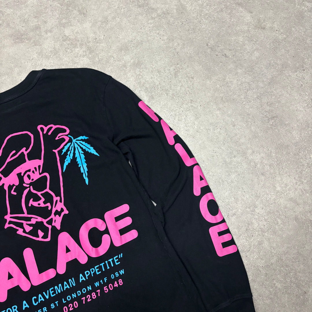 Palace Black Fluorescent Graphic Long Sleeve T-Shirt (M)