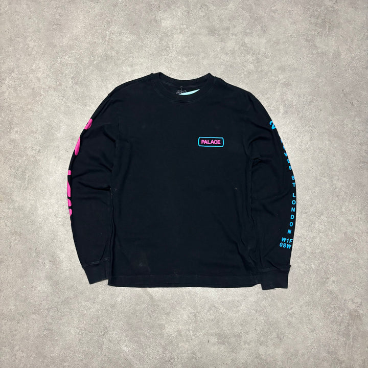 Palace Black Fluorescent Graphic Long Sleeve T-Shirt (M)