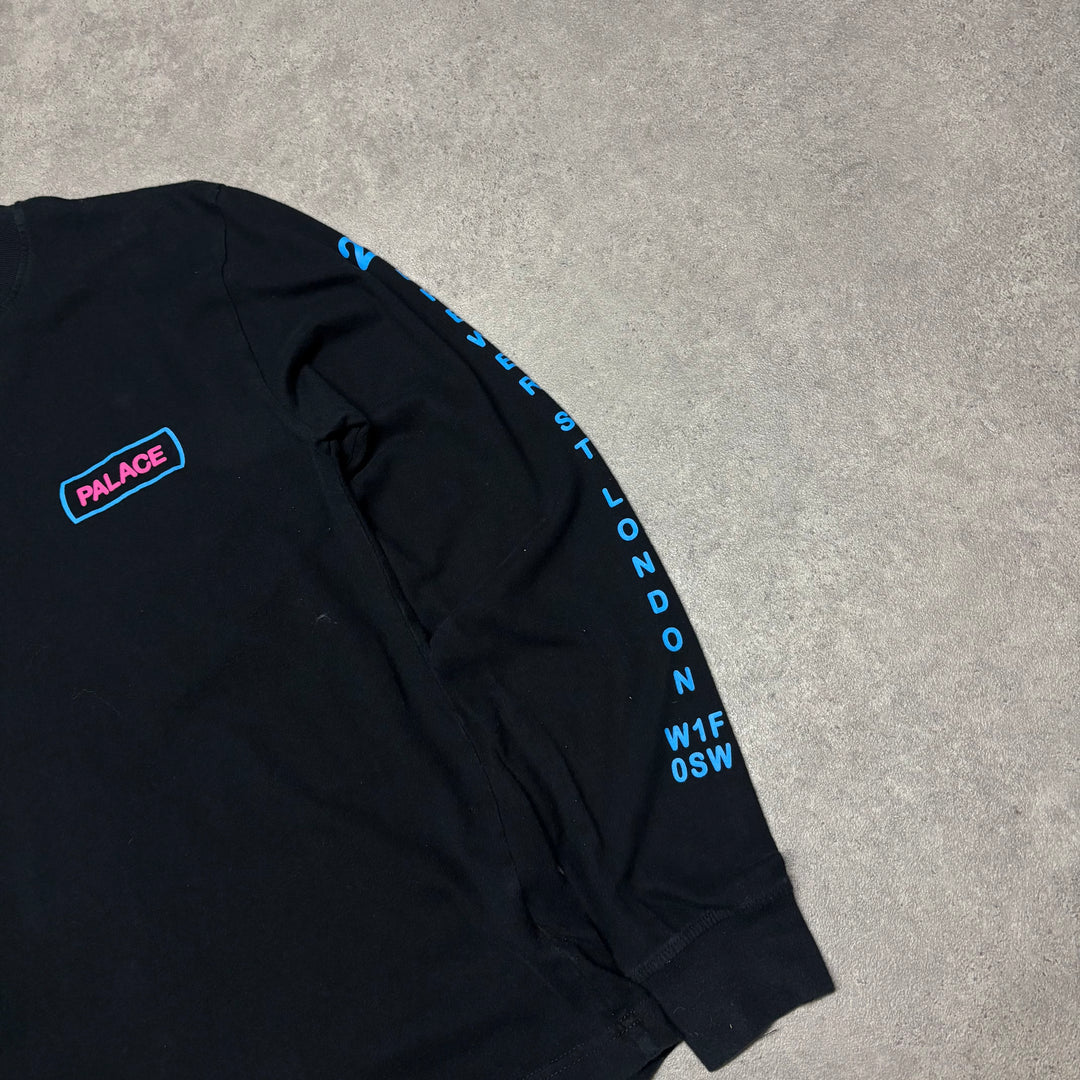 Palace Black Fluorescent Graphic Long Sleeve T-Shirt (M)