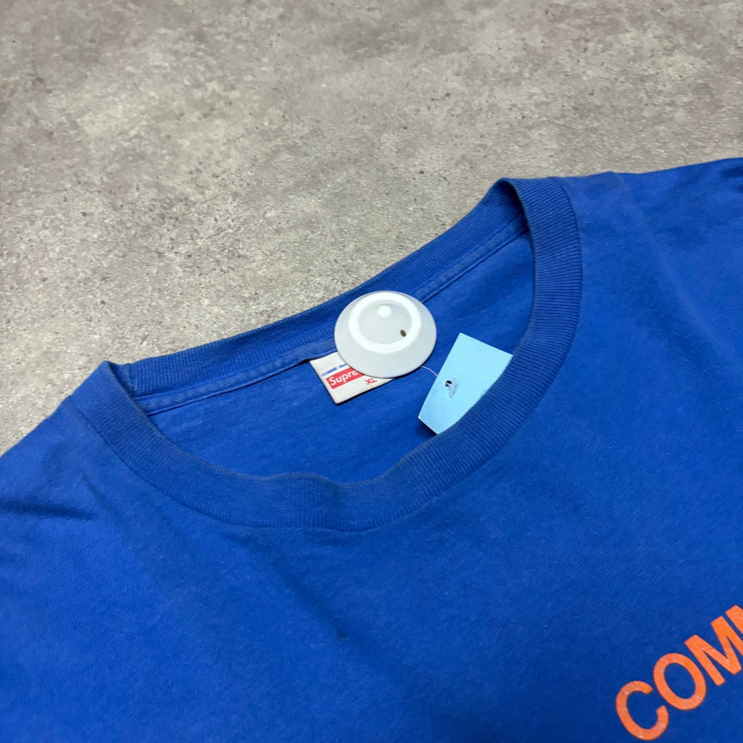 Supreme Comme De Garcon's Blue Long Sleeve T-Shirt (L)