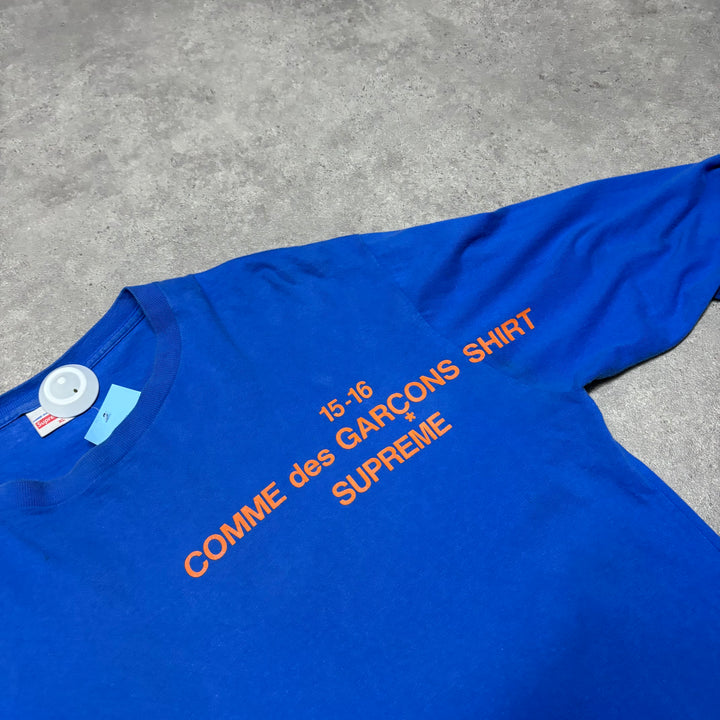 Supreme Comme De Garcon's Blue Long Sleeve T-Shirt (L)