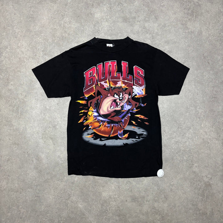 Vintage Looney Tunes Bulls Black Graphic T-Shirt (L)