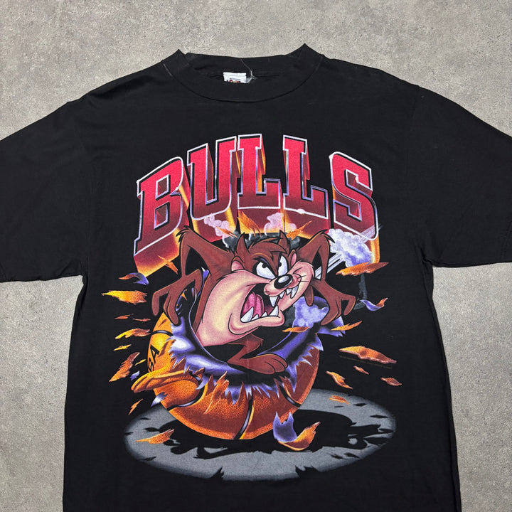 Vintage Looney Tunes Bulls Black Graphic T-Shirt (L)