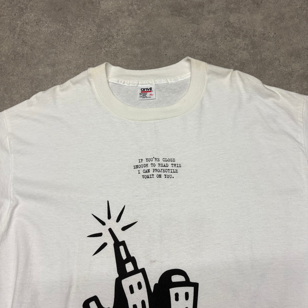 Vintage Comedy Central White Graphic T-Shirt (XL)