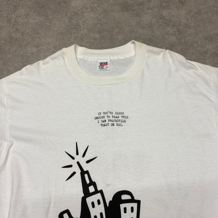 Vintage Comedy Central White Graphic T-Shirt (XL)