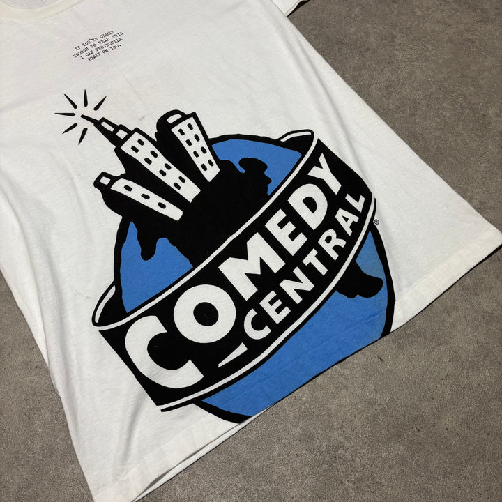 Vintage Comedy Central White Graphic T-Shirt (XL)