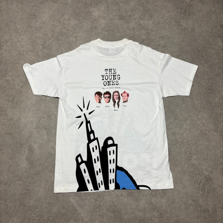 Vintage Comedy Central White Graphic T-Shirt (XL)