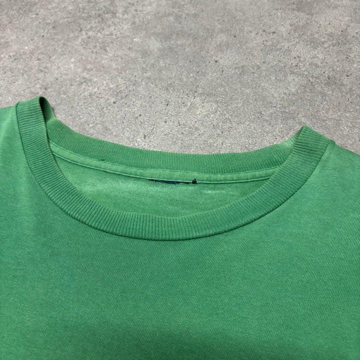 90's Vintage Stussy Green Graphic T-Shirt (M)