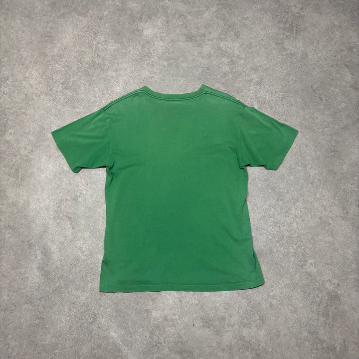 90's Vintage Stussy Green Graphic T-Shirt (M)