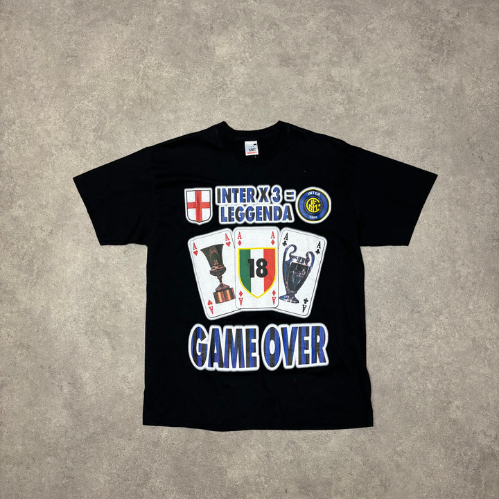 Vintage Inter Milan Champions League Black Graphic T-Shirt (L)