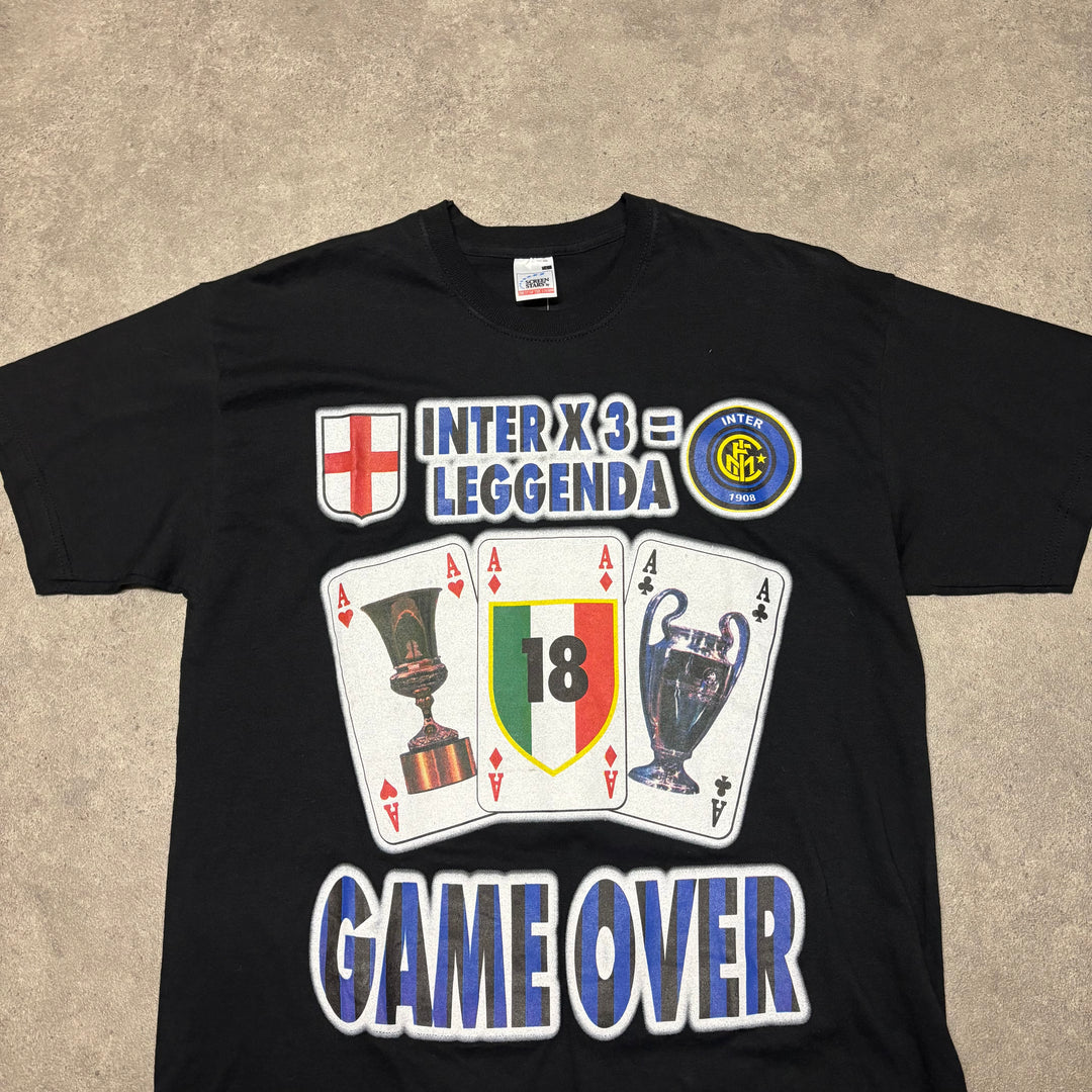 Vintage Inter Milan Champions League Black Graphic T-Shirt (L)