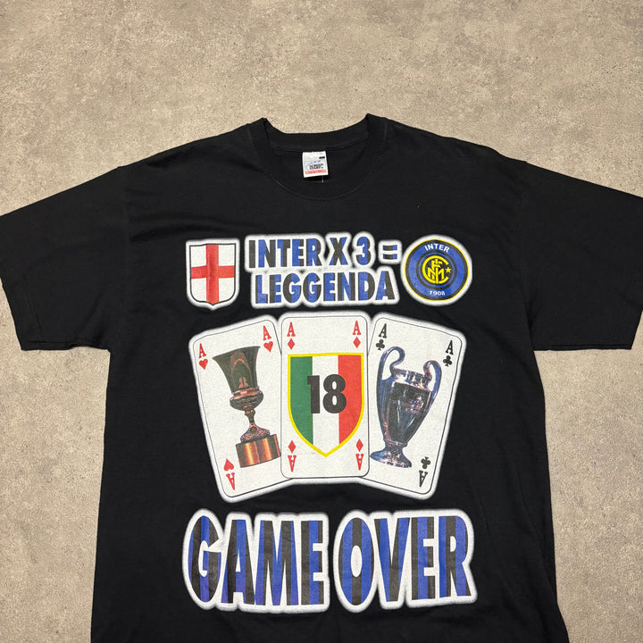 Vintage Inter Milan Champions League Black Graphic T-Shirt (L)