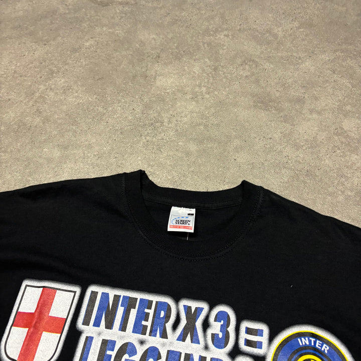 Vintage Inter Milan Champions League Black Graphic T-Shirt (L)