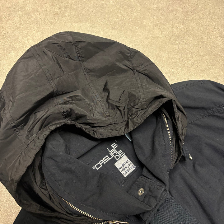 Vintage Girbaud Hooded Navy Parka Jacket (M)