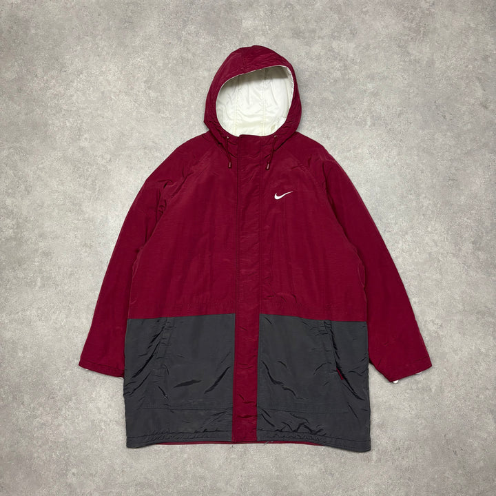 90's Vintage Nike Burgundy Lightweight Jacket (XL)