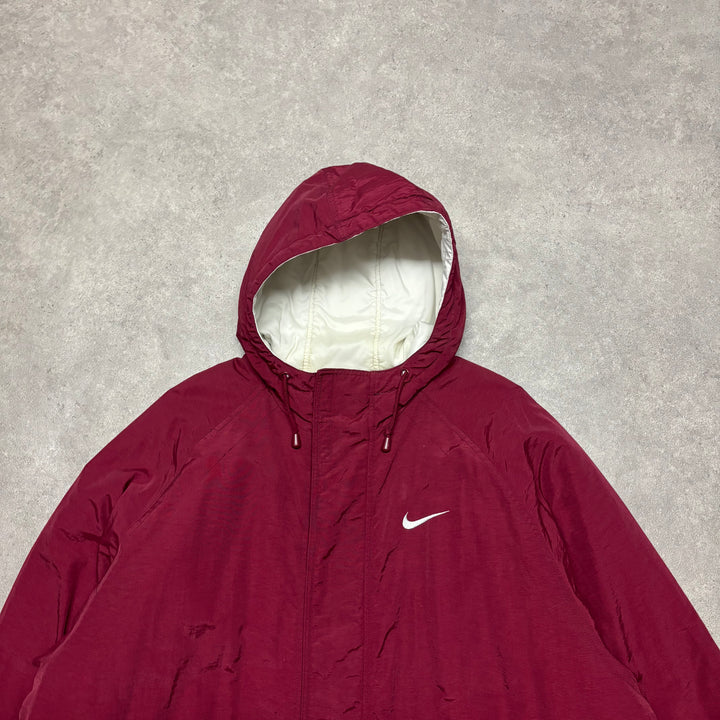 90's Vintage Nike Burgundy Lightweight Jacket (XL)