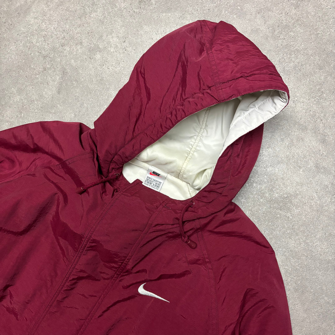 90's Vintage Nike Burgundy Lightweight Jacket (XL)