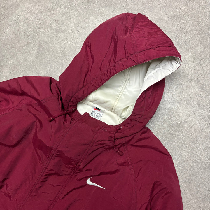 90's Vintage Nike Burgundy Lightweight Jacket (XL)