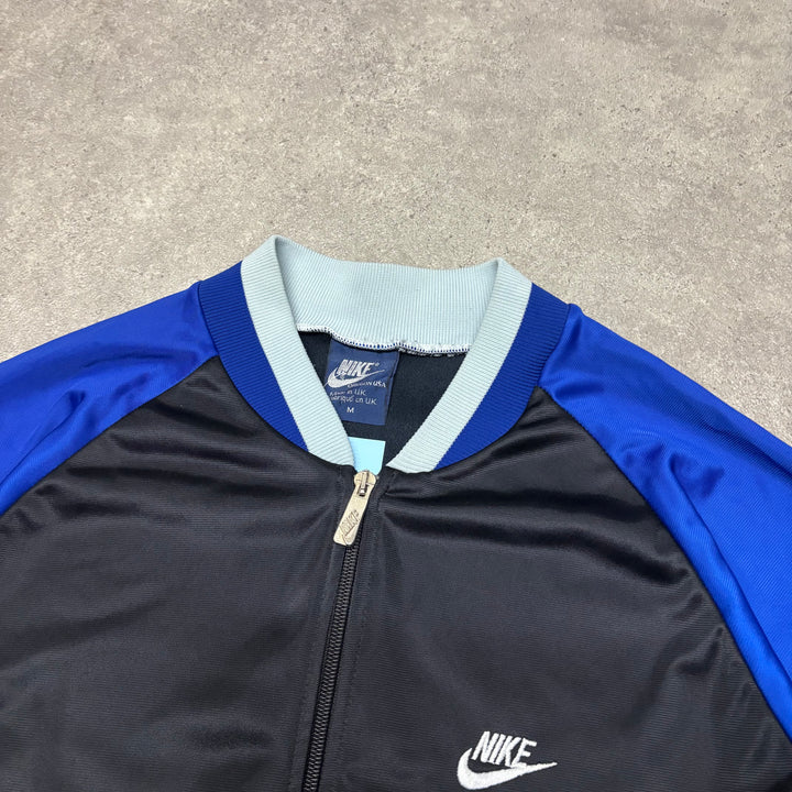80's Vintage Nike Black & Blue Tracksuit Jacket (M)