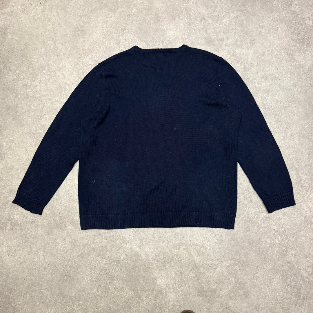 Vintage Polo Ralph Lauren Embroidered Jumper Women SIze XXL Navy