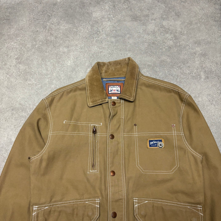 Vintage Diesel Co. Suede Collared Light Brown Jacket (L)