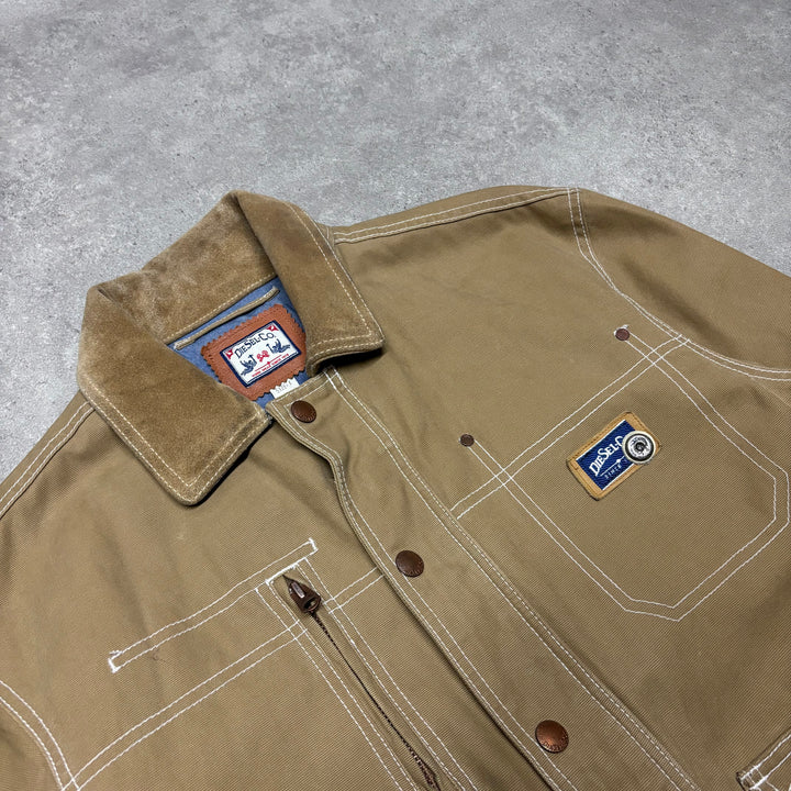 Vintage Diesel Co. Suede Collared Light Brown Jacket (L)