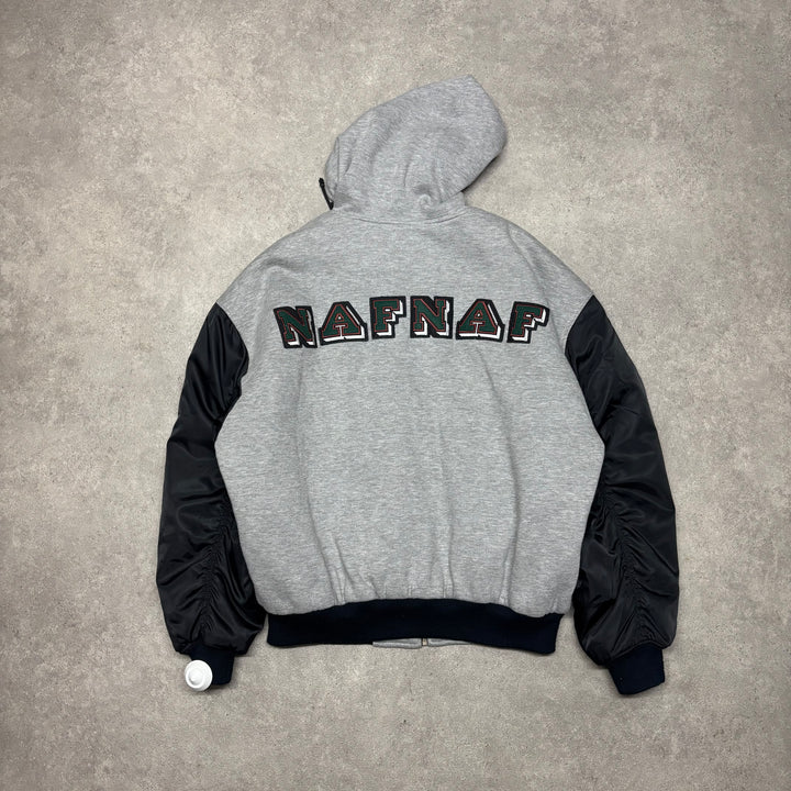 Vintage Naf Naf Grey Hooded Jacket (XXL)