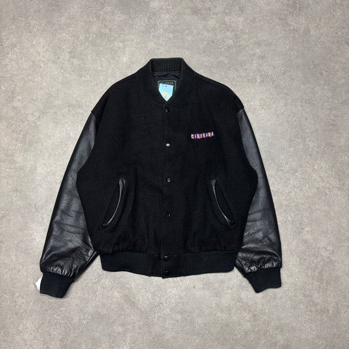 Vintage Cinerama Black Varsity Jacket (L)