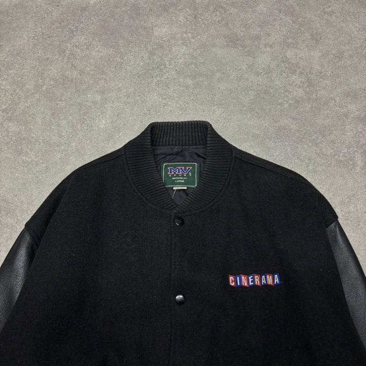 Vintage Cinerama Black Varsity Jacket (L)