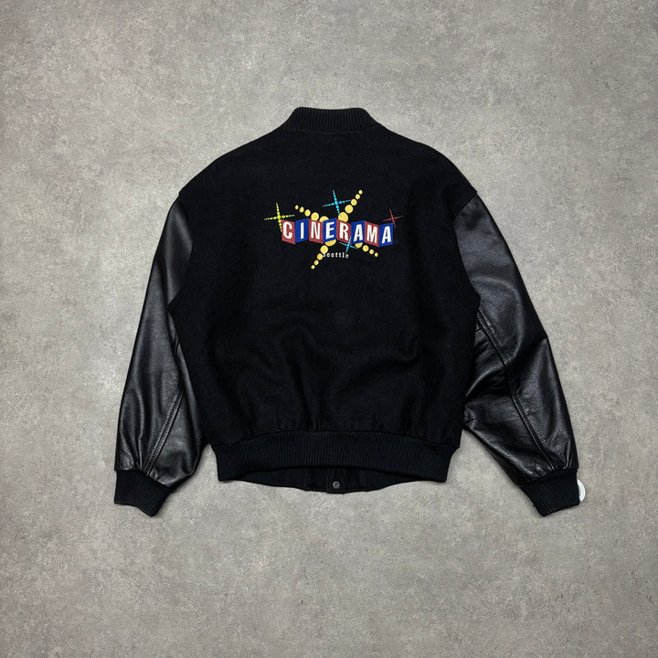 Vintage Cinerama Black Varsity Jacket (L)