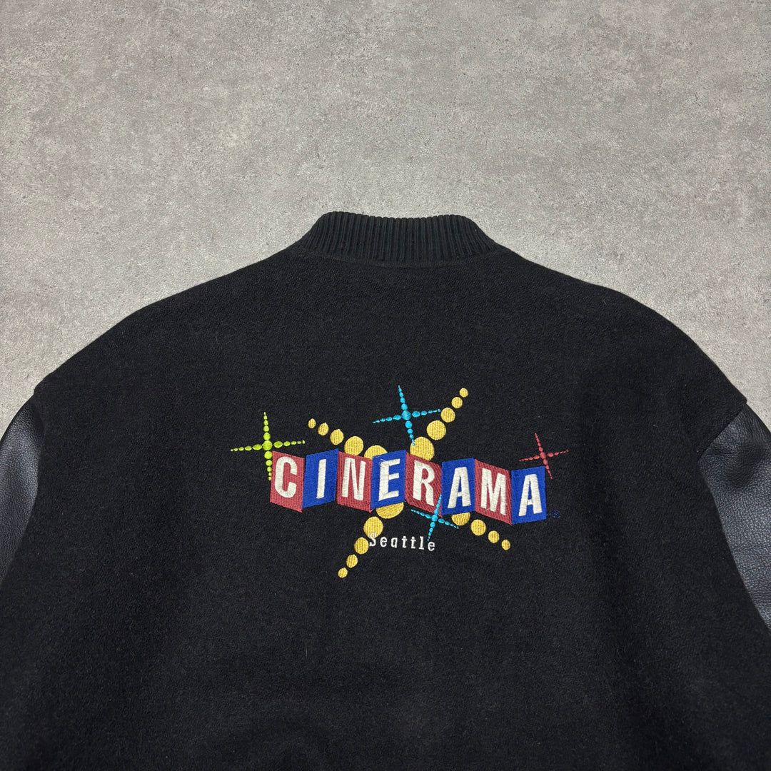 Vintage Cinerama Black Varsity Jacket (L)