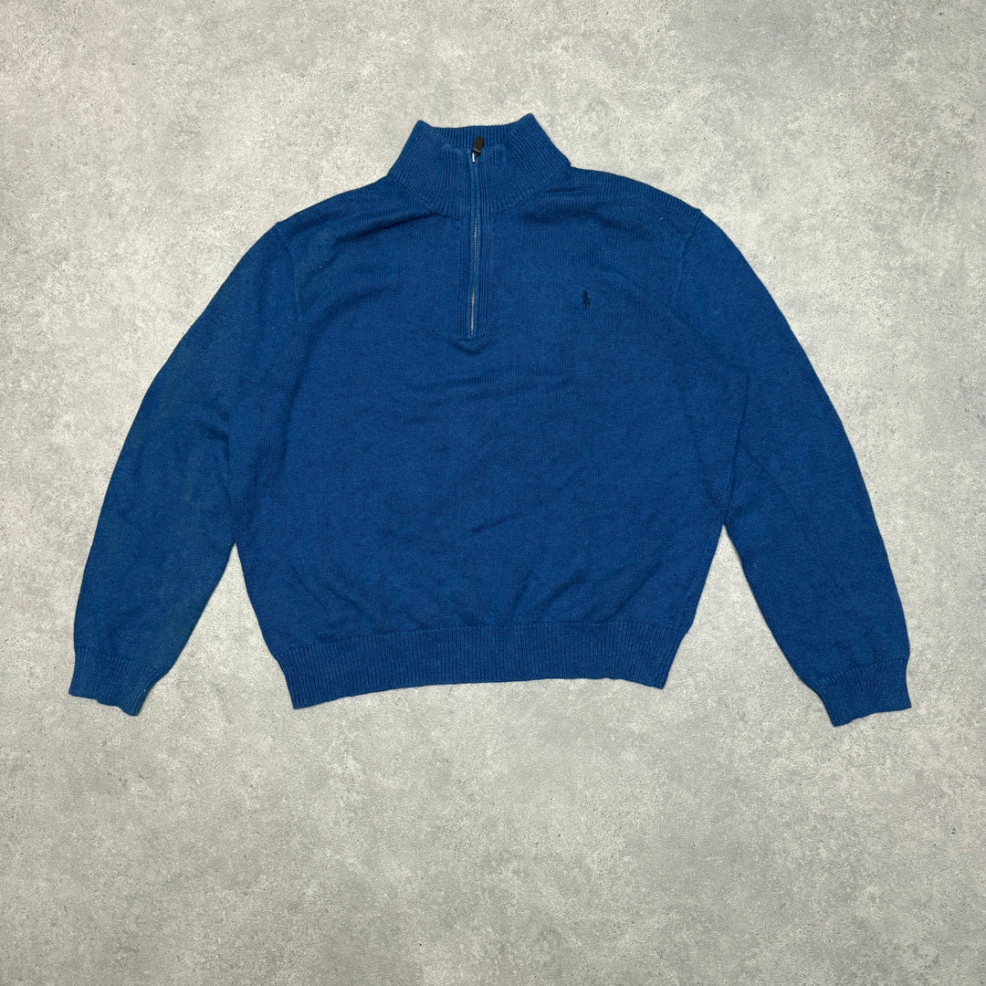 Polo Ralph Lauren Quarter Zip Jumper Size XXL Blue