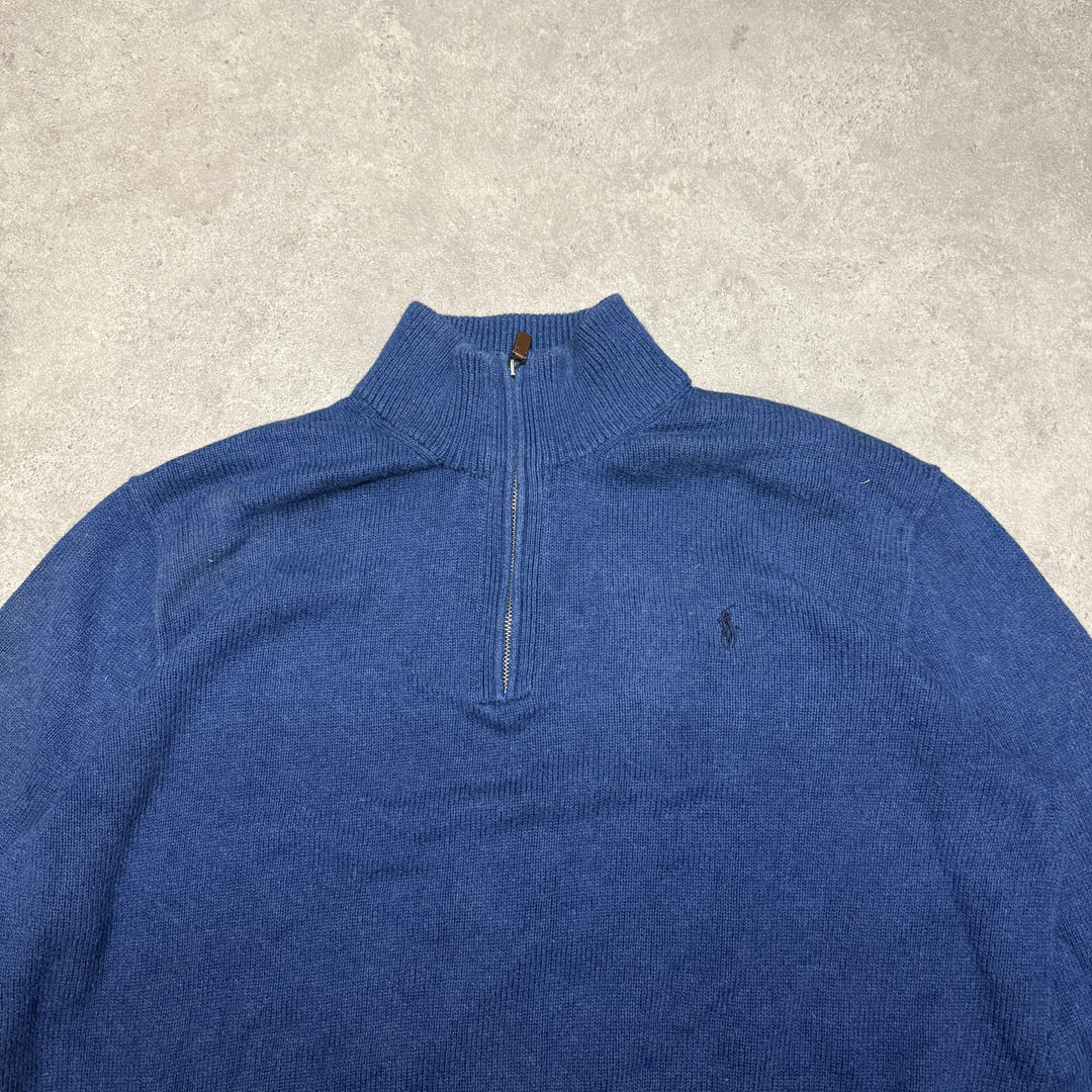 Polo Ralph Lauren Quarter Zip Jumper Size XXL Blue