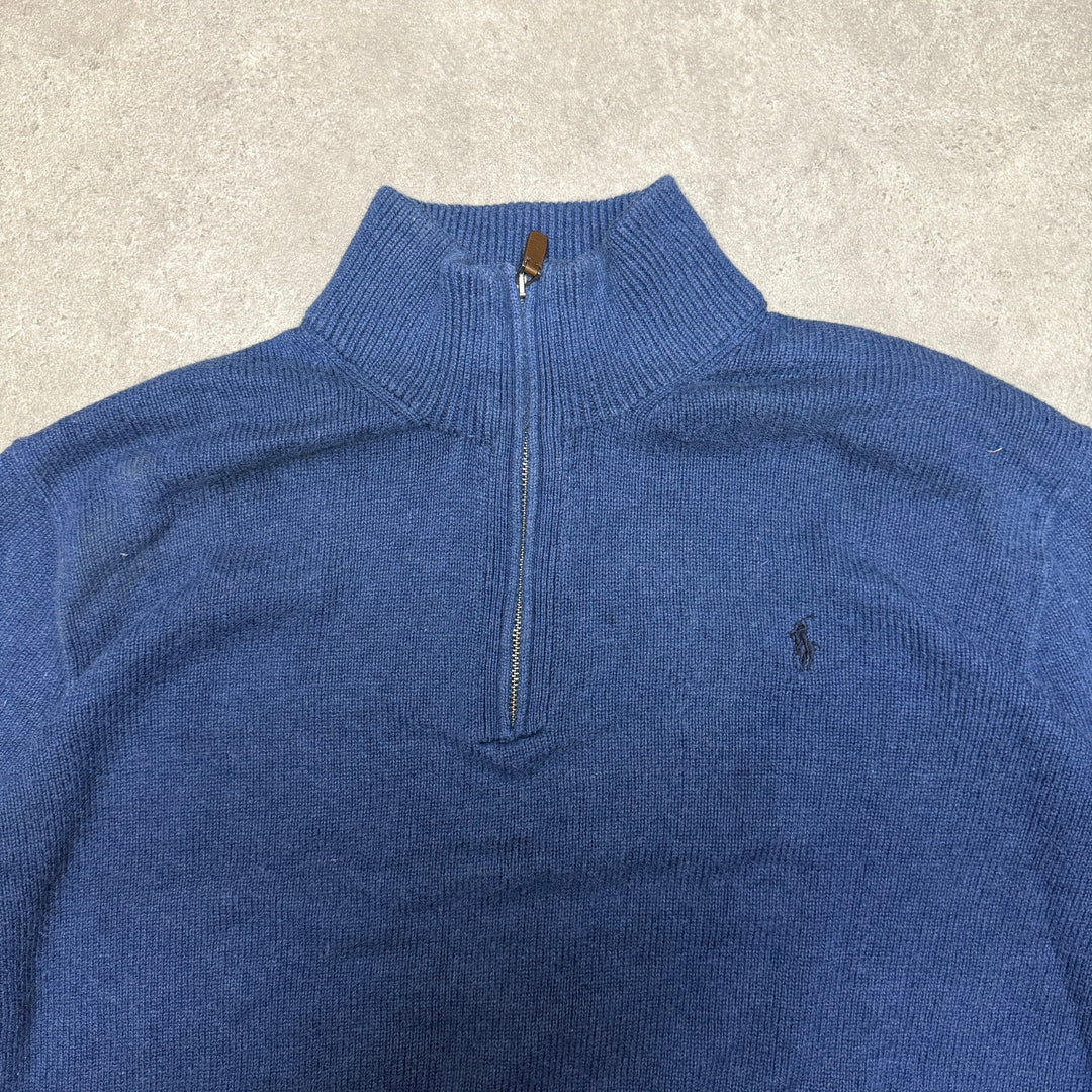 Polo Ralph Lauren Quarter Zip Jumper Size XXL Blue