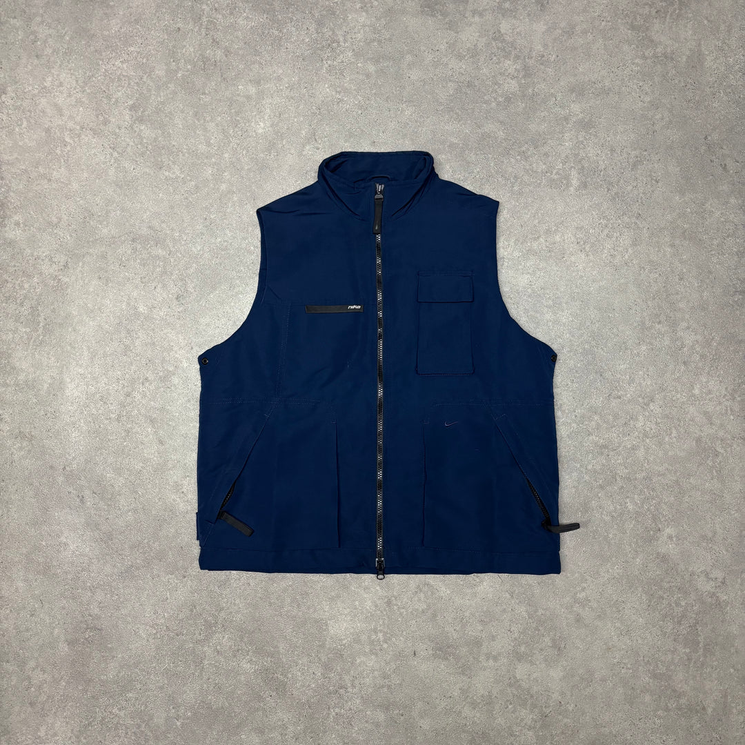 00's Vintage Nike Blue Tactical Gilet Jacket (L)