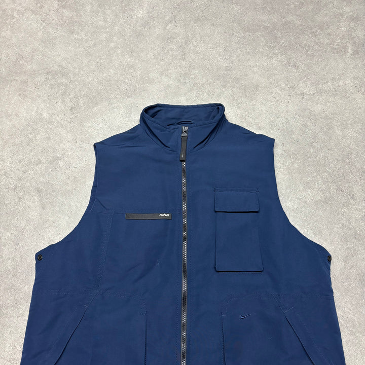 00's Vintage Nike Blue Tactical Gilet Jacket (L)