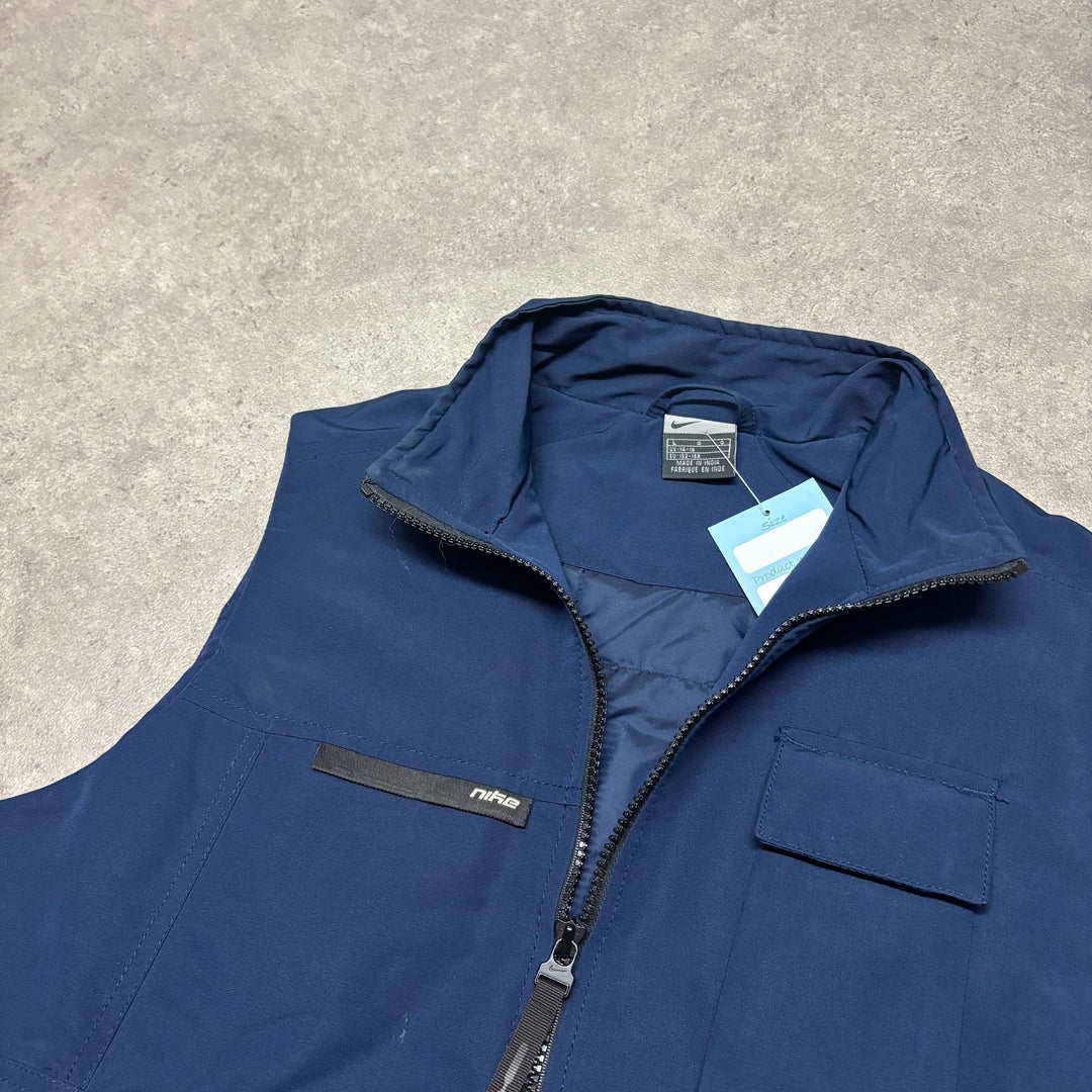 00's Vintage Nike Blue Tactical Gilet Jacket (L)