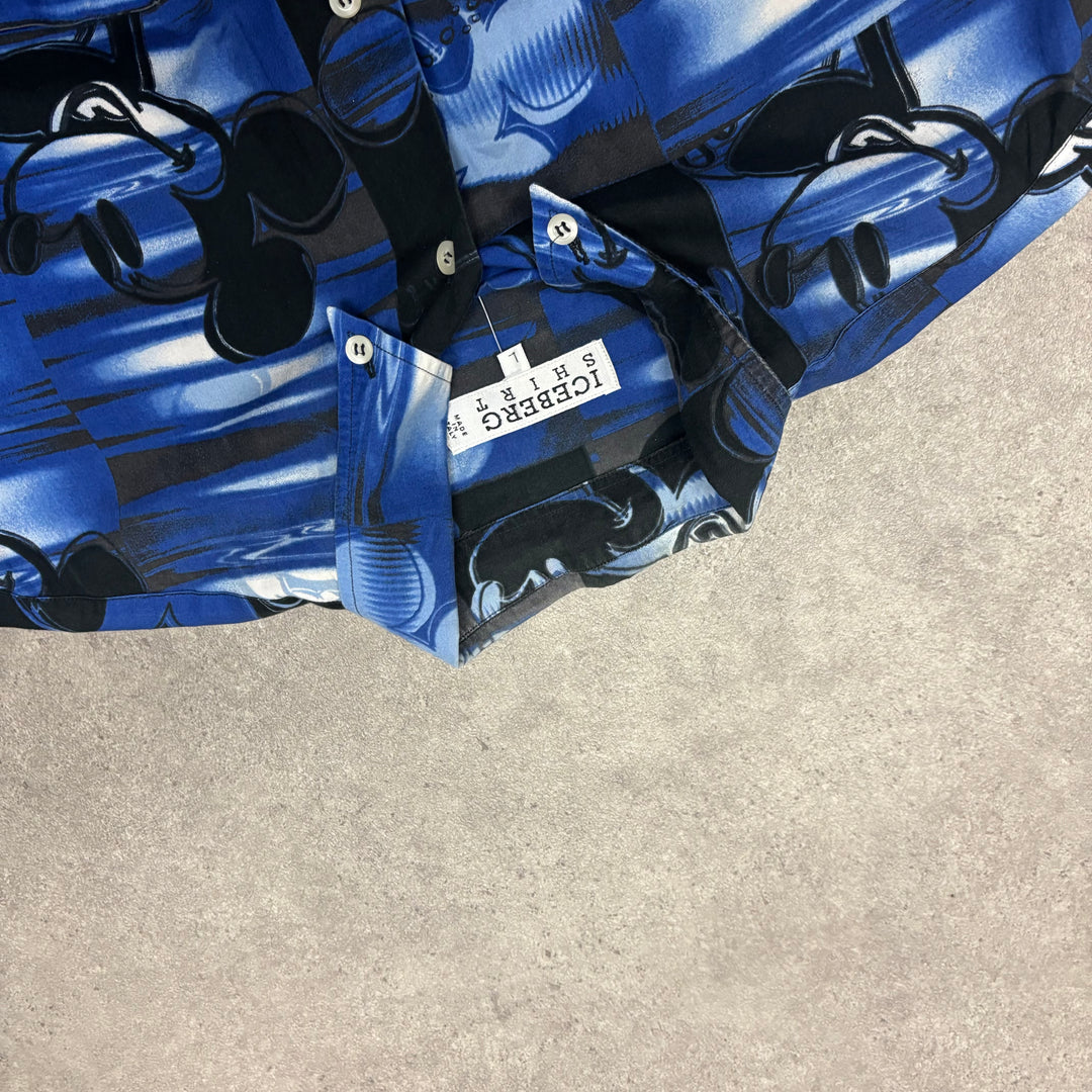Vintage Iceberg Mickey Mouse Blue & Navy Shirt (L)