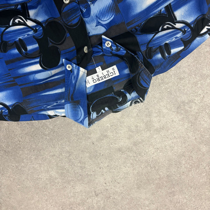 Vintage Iceberg Mickey Mouse Blue & Navy Shirt (L)