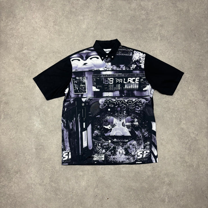 Palace Printed Graphic Black Short Sleeve Shirt (L)